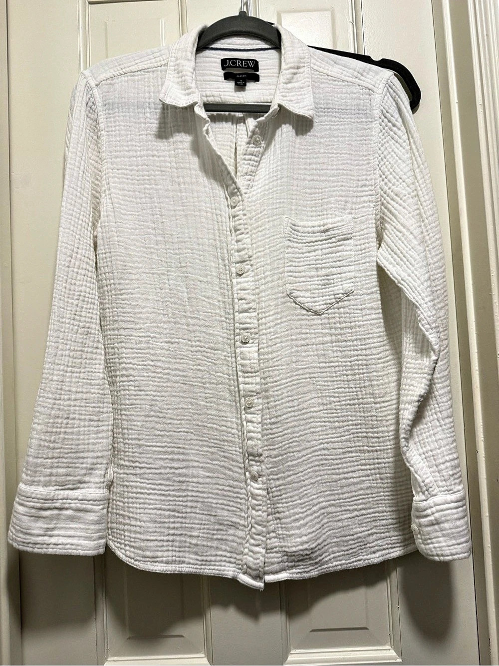 J.Crew Classic-Fit Double Gauze Button-Down Shirt White Size 12
